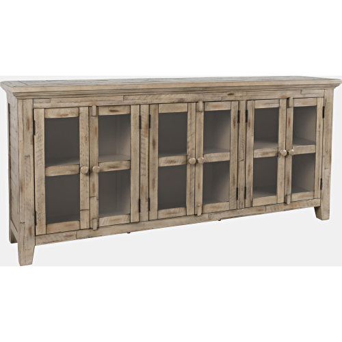 Rustic Shores 70" Sideboard Cabinet in Distressed Grey Wood